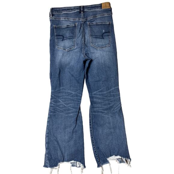 American Eagle Super High Rise Cropped Flare Size 12 - Picture 2 of 10